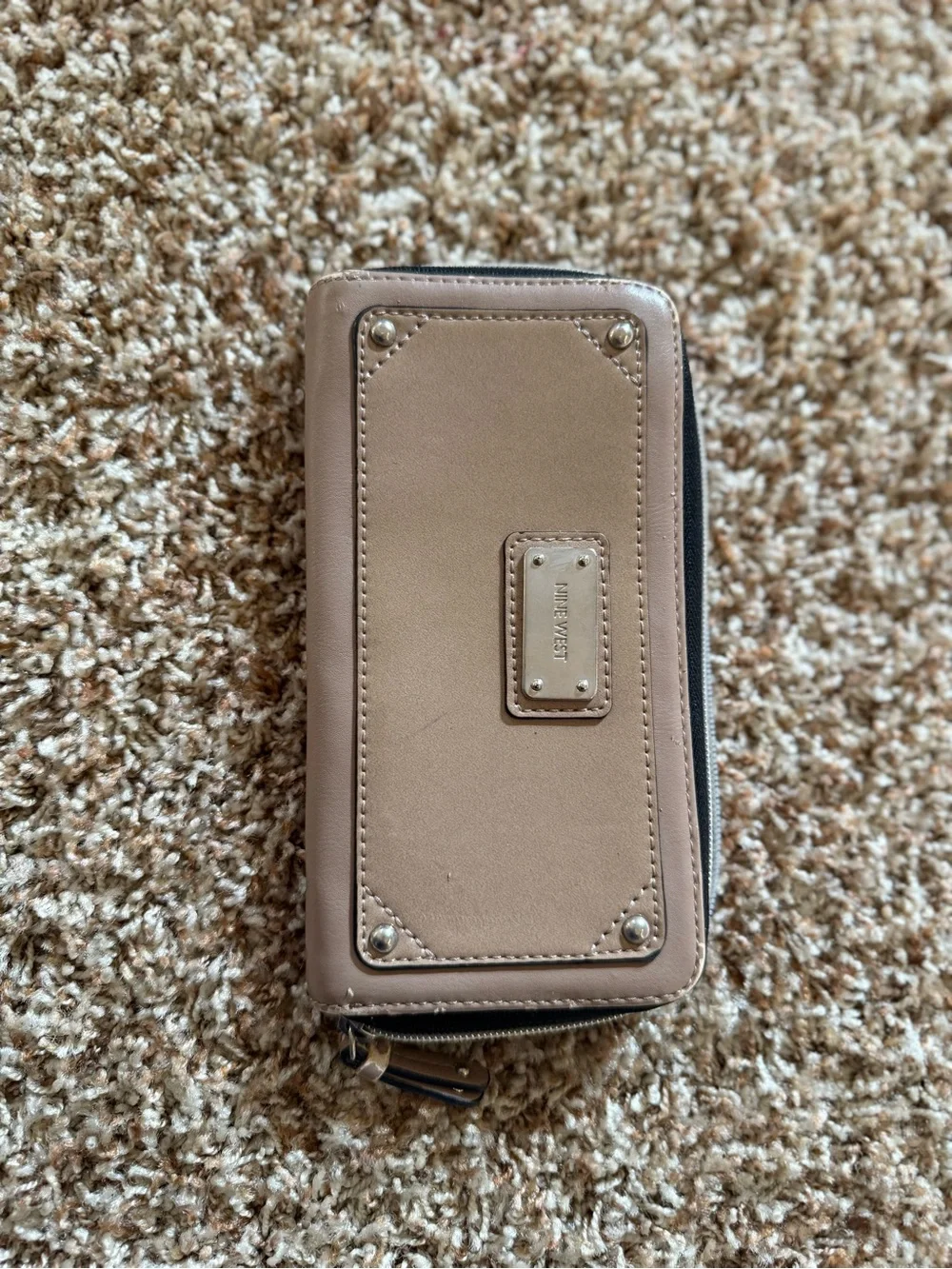 Nine West Taupe Zip-Around Phone Wallet